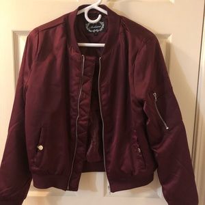 Burgundy Bomber Jacket